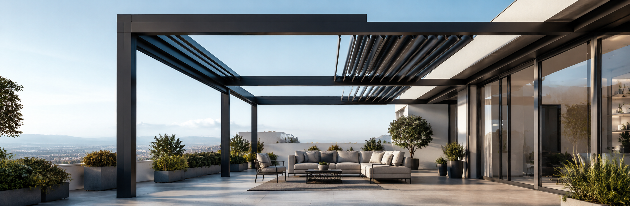 Pérgola bioclimática retráctil